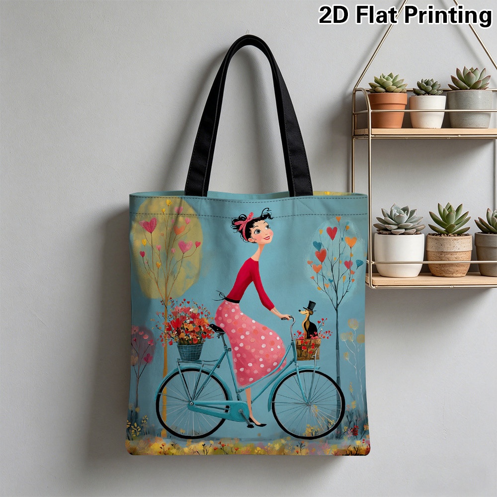 Cycling Journey - 1pc Elegante vrouw fiets draagtas Herbruikbare
