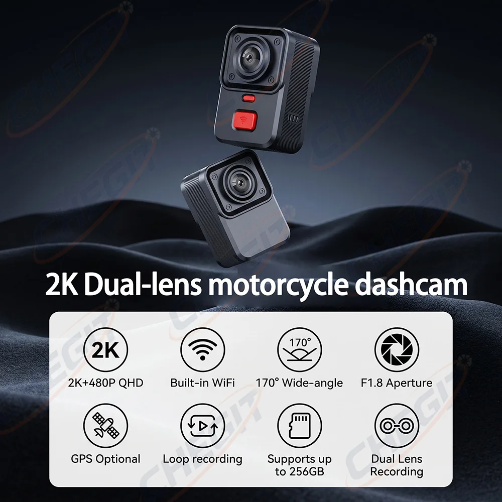 2 Camera Motorfiets DVR 2K HD  - Cycling Loop recensie en prijs
